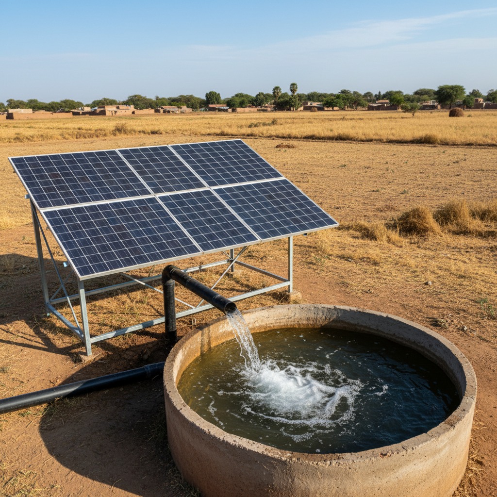 gere uma imagem sobre bombeamento solar